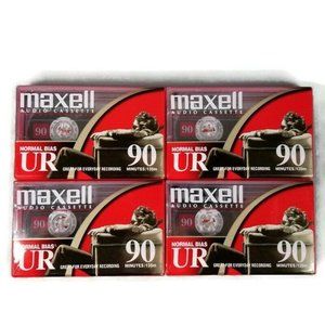 Maxell Blank Audio Cassette Tapes UR90 Lot of 4